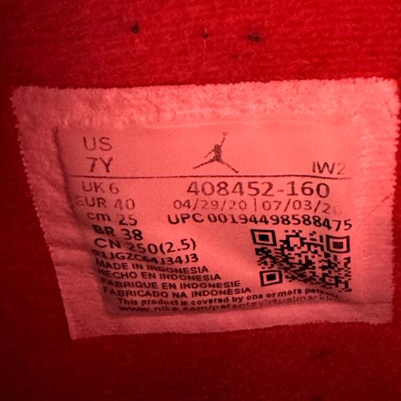 Size 7 - Nike Air Jordan 4 Retro OG GS Fire Red 2020 Men's Shoes - Picture 7 of 8